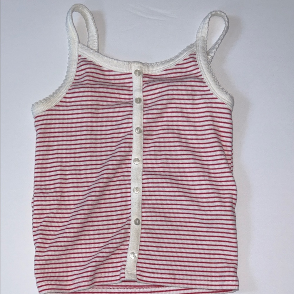 Abercrombie Kids Red and White Striped Tank Top